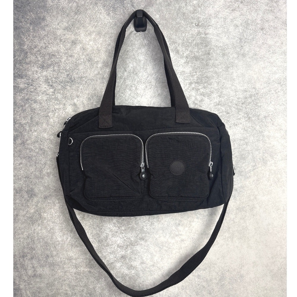 KIPLING Nylon Cyrene Carry-On Travel Bag Crossbody Double Handle in Black Tonal